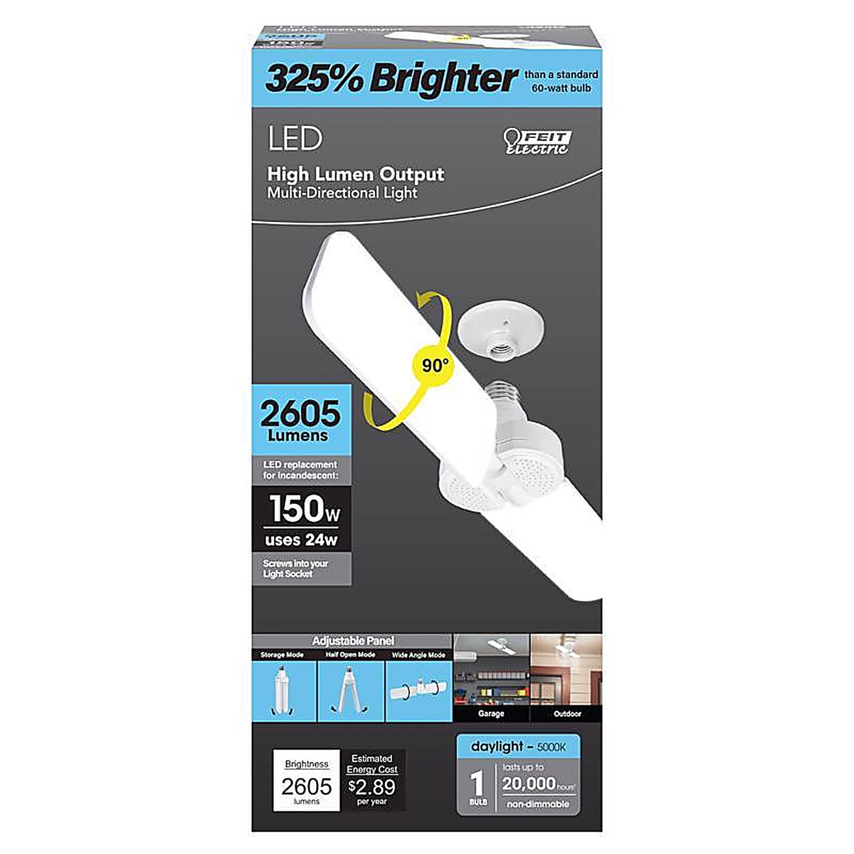 Feit Electric ADJ2600/5K/LED 24 W ED26 LED HID Bulb 2605 lm Daylight Specialty 1 pk