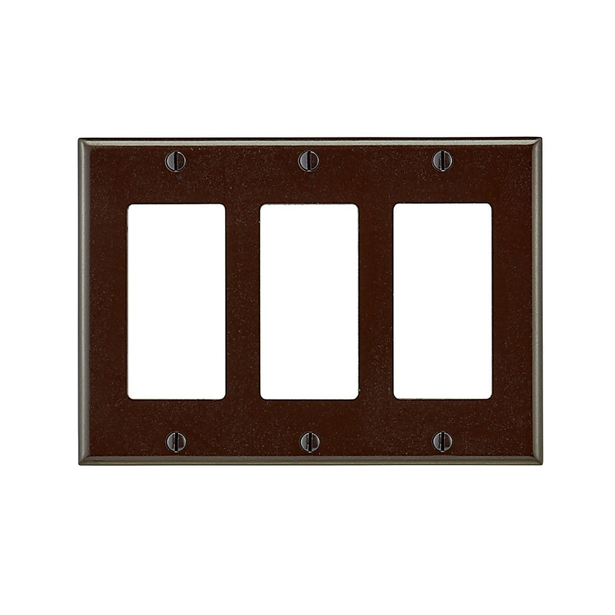 Leviton - 80411-000 - Decora Brown 3 Gang Thermoset Plastic Duplex Wall Plate 1 Pack