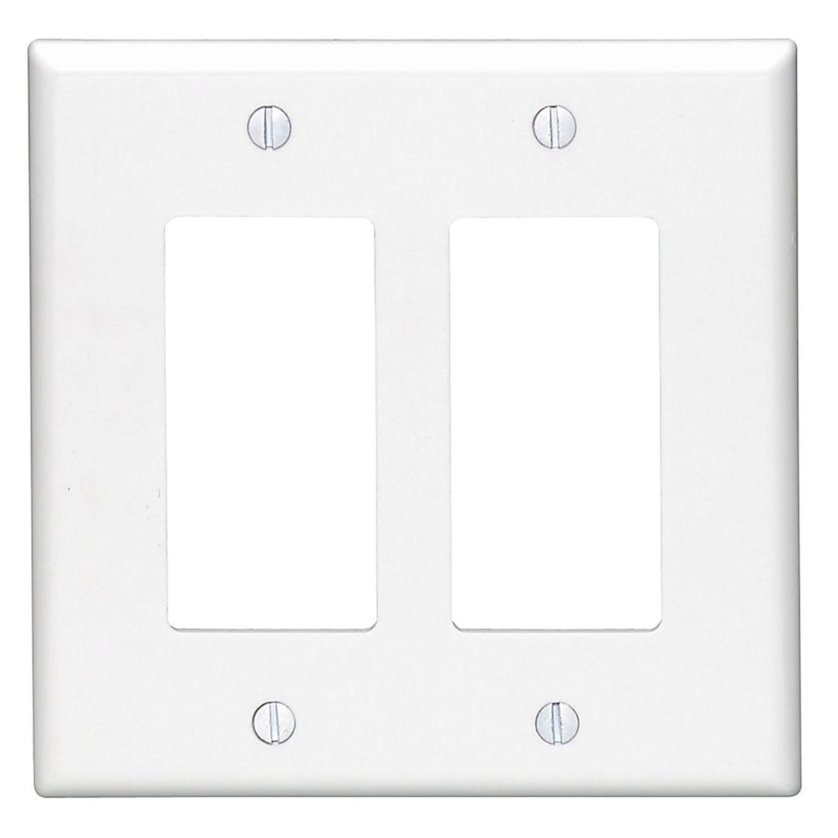 Leviton - 80609-00W - White 2 Gang Thermoset Plastic Decorator Wall Plate 1 Pack