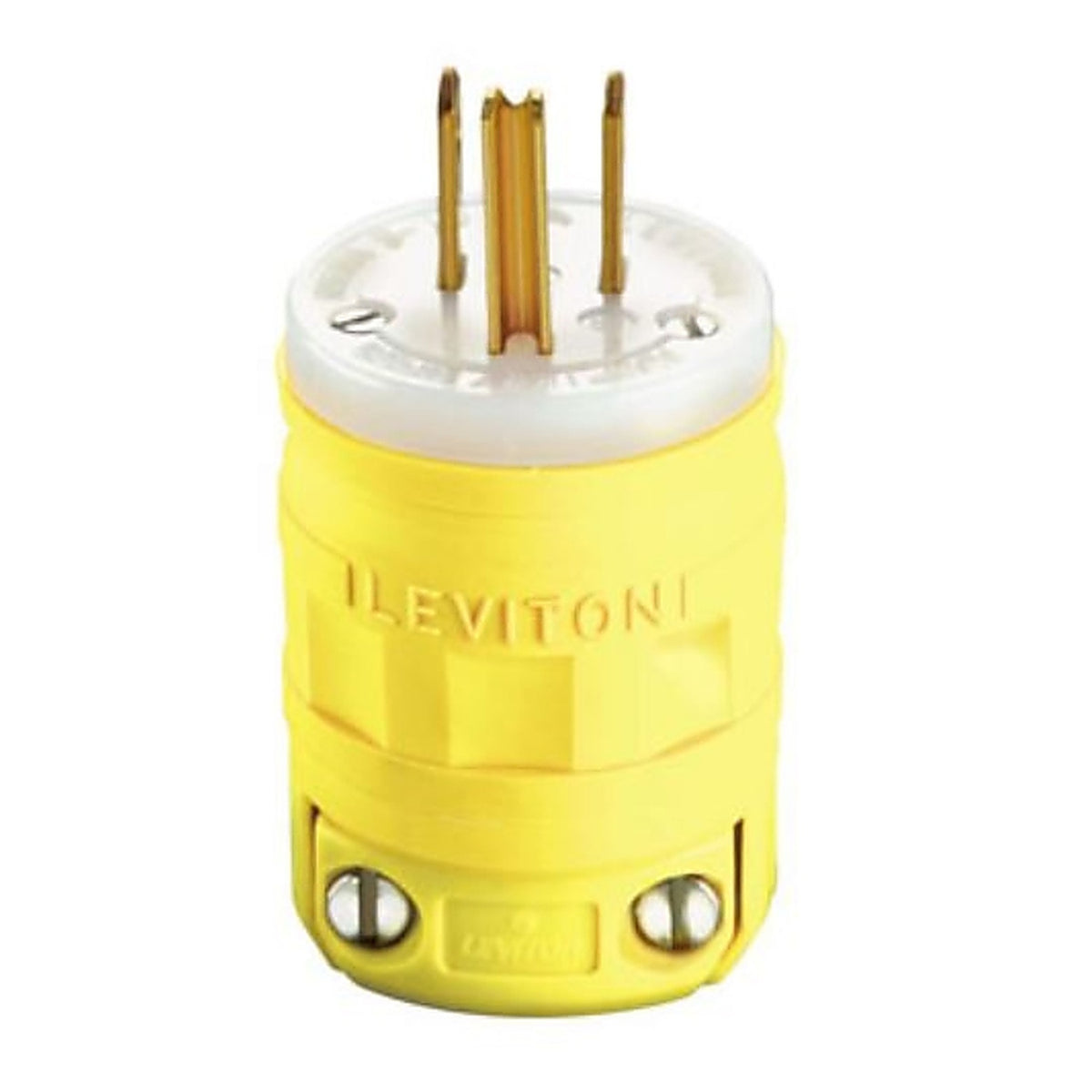 Leviton - 01447-000 - Industrial Thermoplastic Ground/Straight Blade Plug 5-15P 2 Pole 3 Wire
