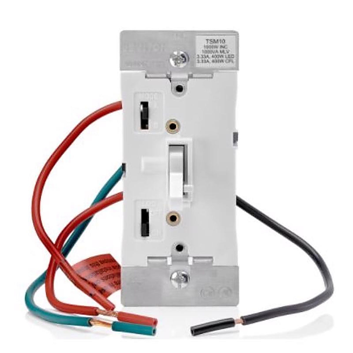 Leviton - TSM10-1LW - White 1000 W Toggle Dimmer Slide Switch 1 Pack