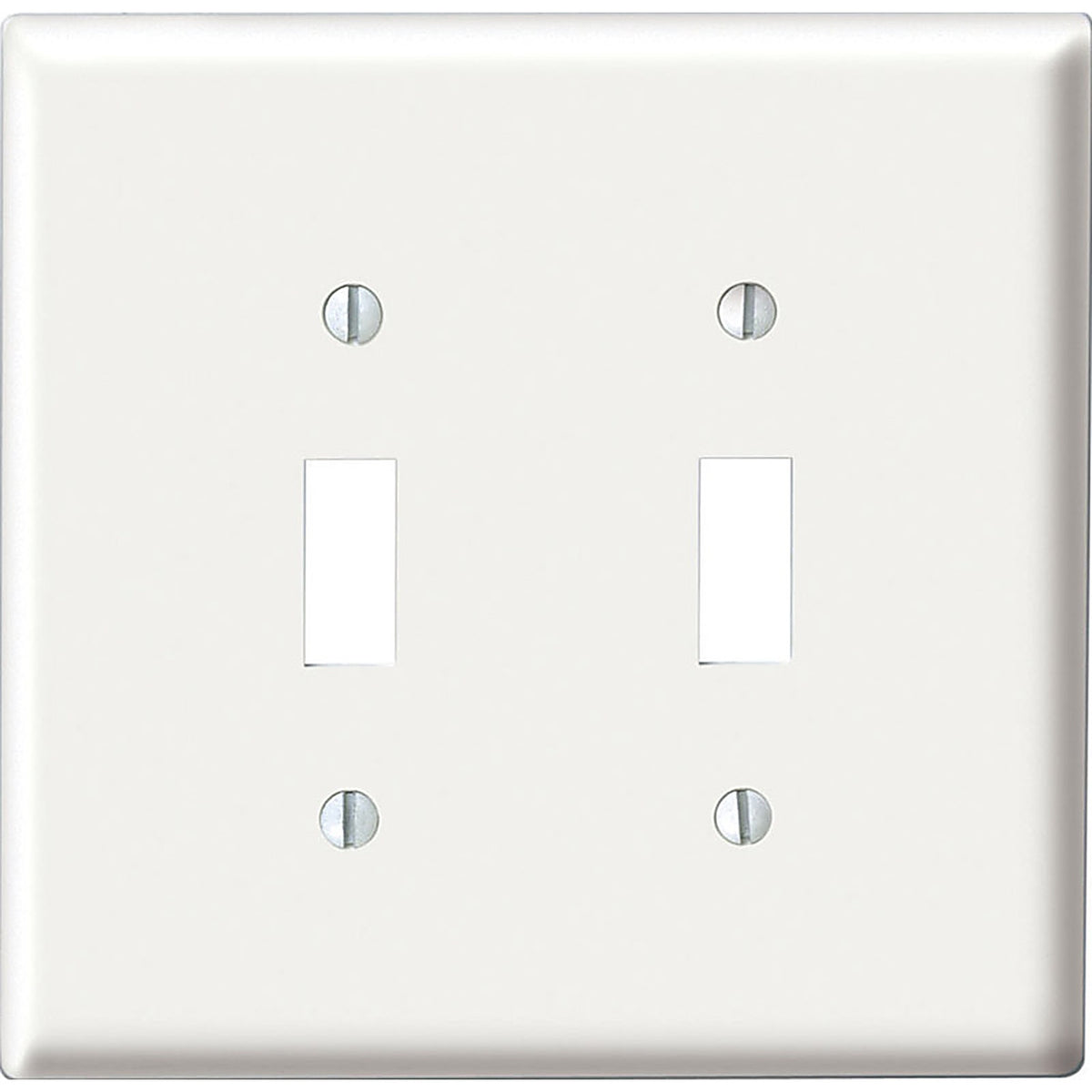 Leviton 00PJ2-00W White 2 gang Nylon Toggle Wall Plate 1/Pack