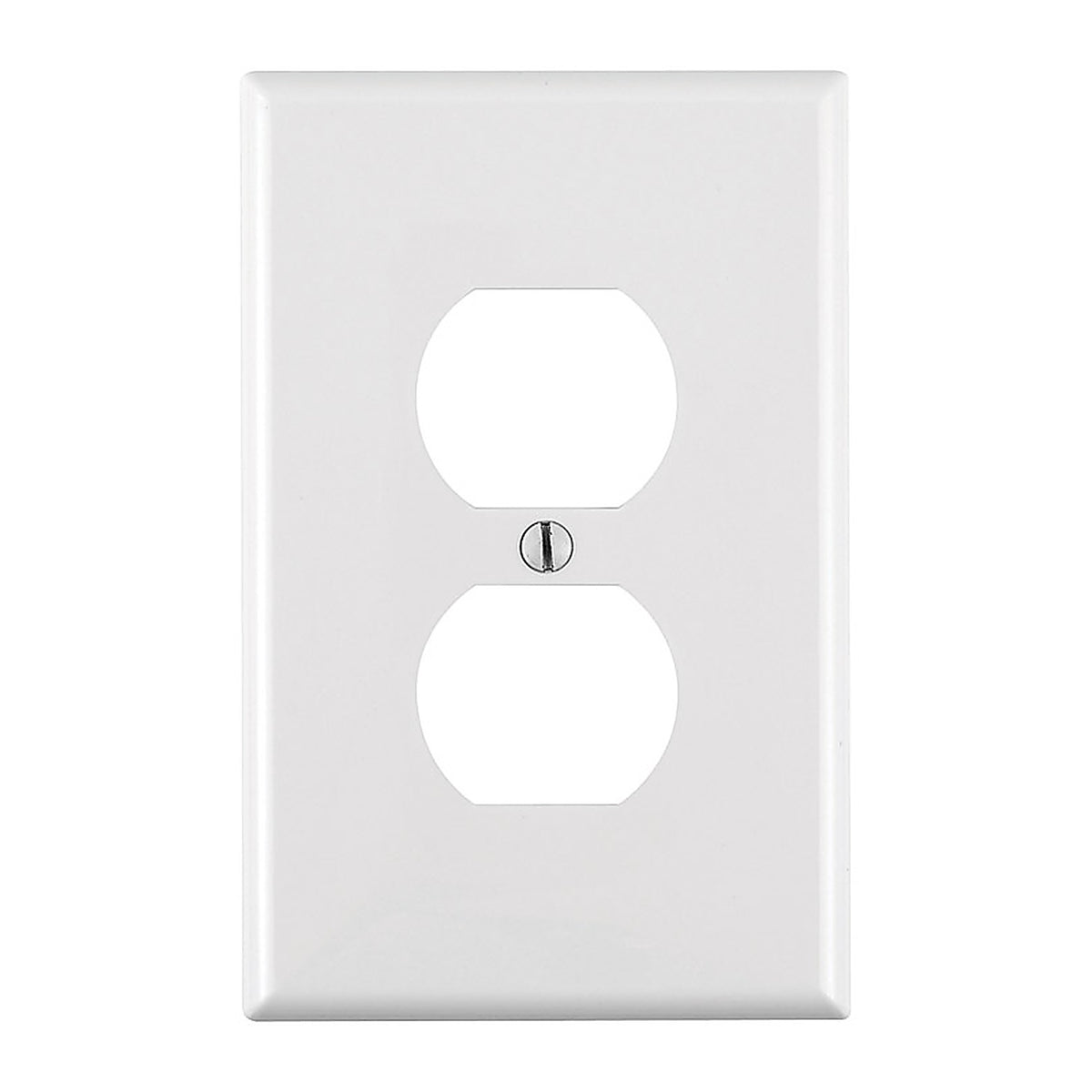 Leviton 00PJ8-00W White 1 gang Nylon Duplex Outlet Wall Plate 1/Pack