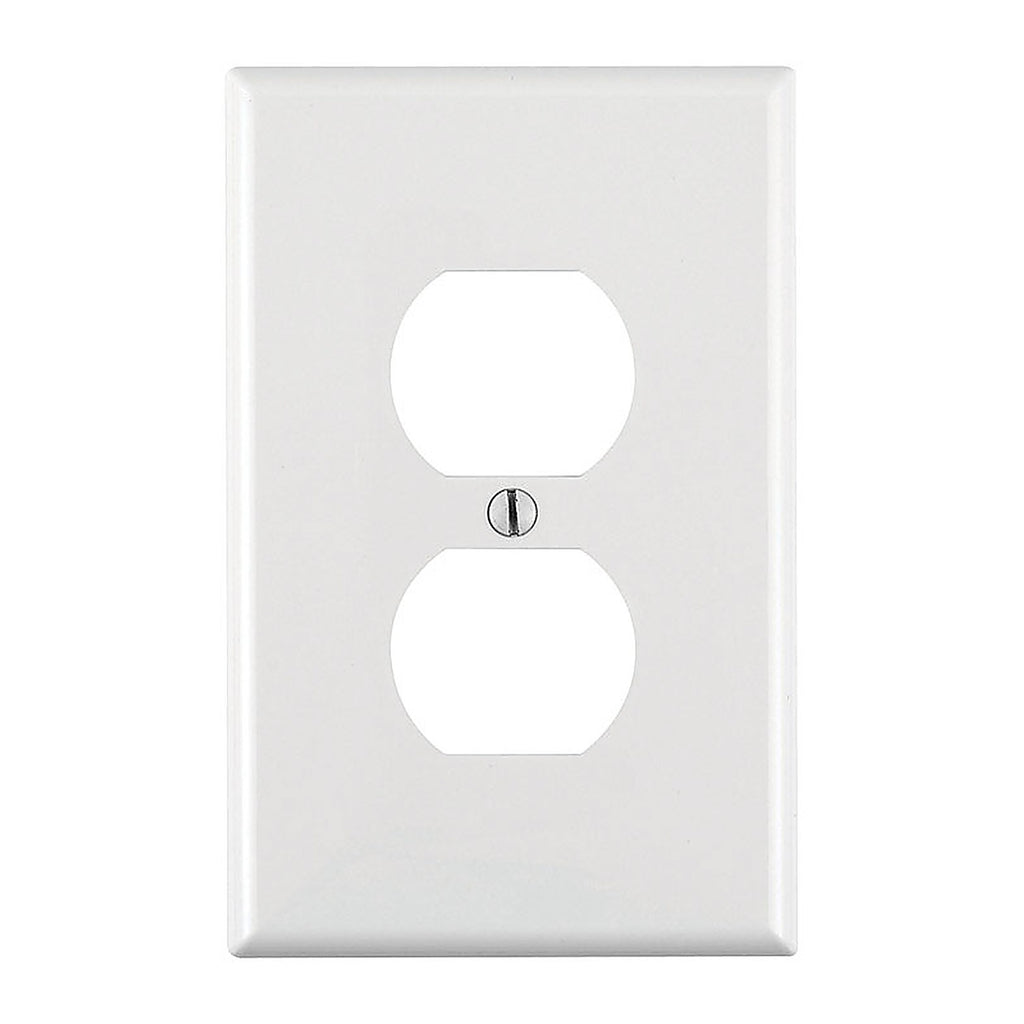 Leviton 00PJ8-00W White 1 gang Nylon Duplex Outlet Wall Plate 1/Pack