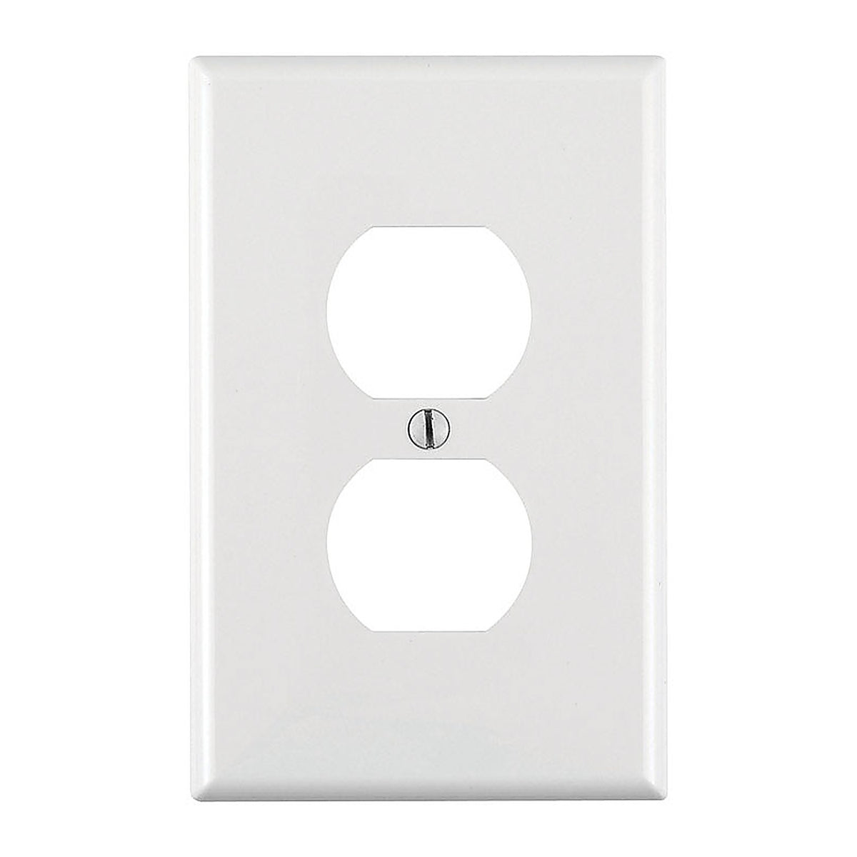 Leviton 00PJ8-00W White 1 gang Nylon Duplex Outlet Wall Plate 1/Pack