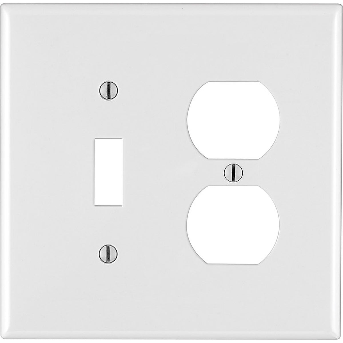 Leviton 0PJ18-00W White 2 gang Nylon Duplex/Toggle Wall Plate 1/Pack