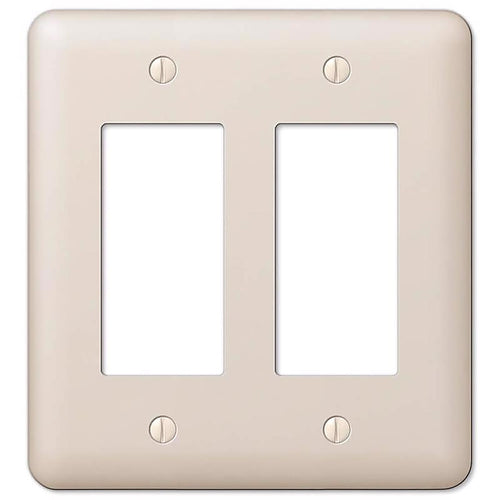 Amerelle - 935RRAL - Devon Light Almond 2 Gang Stamped Steel Decorator Wall Plate 1 Pack