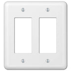 Amerelle - 935RRW - Devon White 2 Gang Stamped Steel Decorator Wall Plate 1 Pack