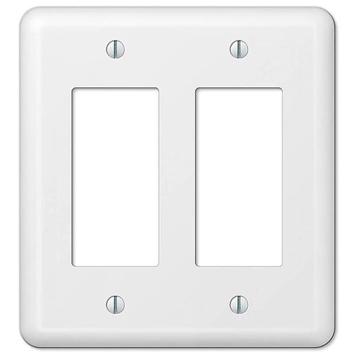 Amerelle - 935RRW - Devon White 2 Gang Stamped Steel Decorator Wall Plate 1 Pack