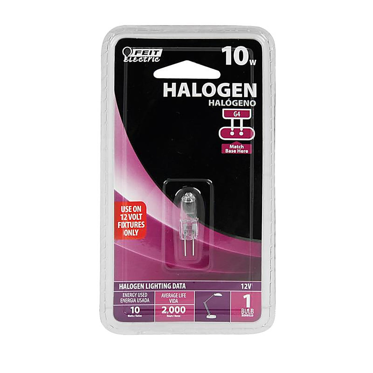 Feit Electric BPQ10T3/RP 10 W JC Specialty Halogen Bulb 100 lm Bright White 1 pk