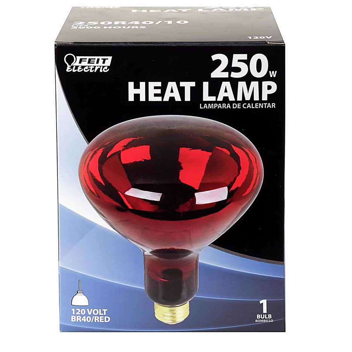 Feit - 250R40/10/RP - 250 W Br40 Heat Lamp Incandescent Bulb E26 (Medium) Red 1 Pack