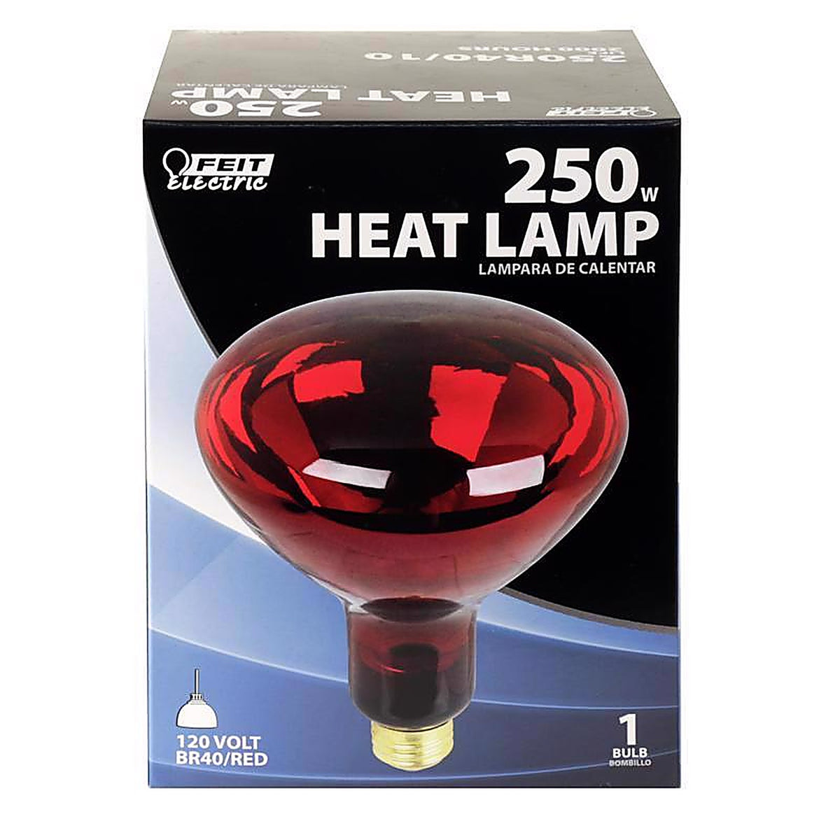 Feit - 250R40/10/RP - 250 W Br40 Heat Lamp Incandescent Bulb E26 (Medium) Red 1 Pack