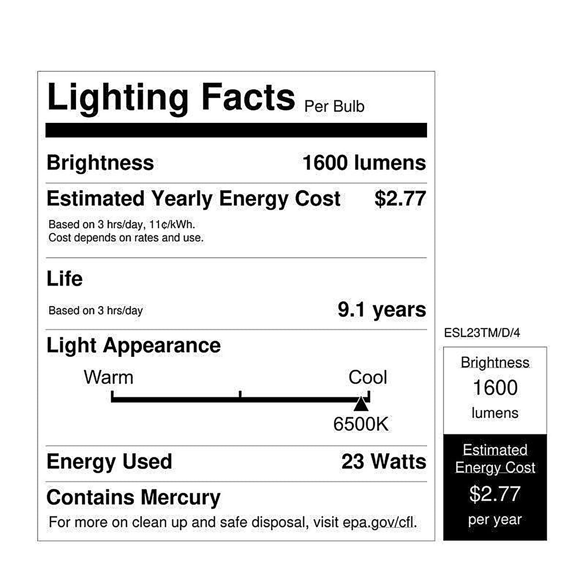 Feit - ESL23TM/D/4 - 23 W Twist 2.3 In. D X 4.8 In. L Cfl Bulb Daylight Twist 6500 K 4 Pack