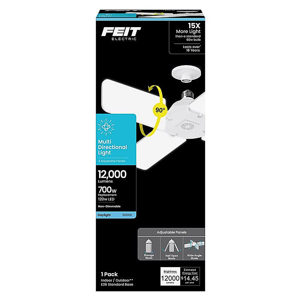 Feit Electric ADJ12000/5K/LED 120 W ED26 LED HID Bulb 12000 lm Daylight Specialty 1 pk