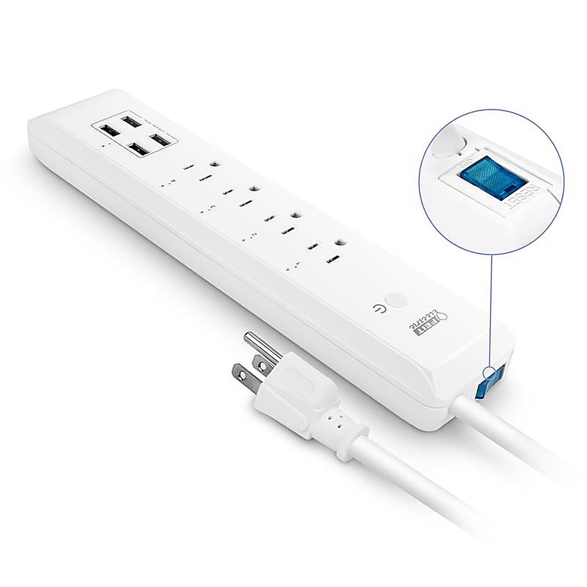 Feit Electric POWERSTRIP/WIFI 5 ft. L 4 outlets Wi-Fi Power Strip with USB White