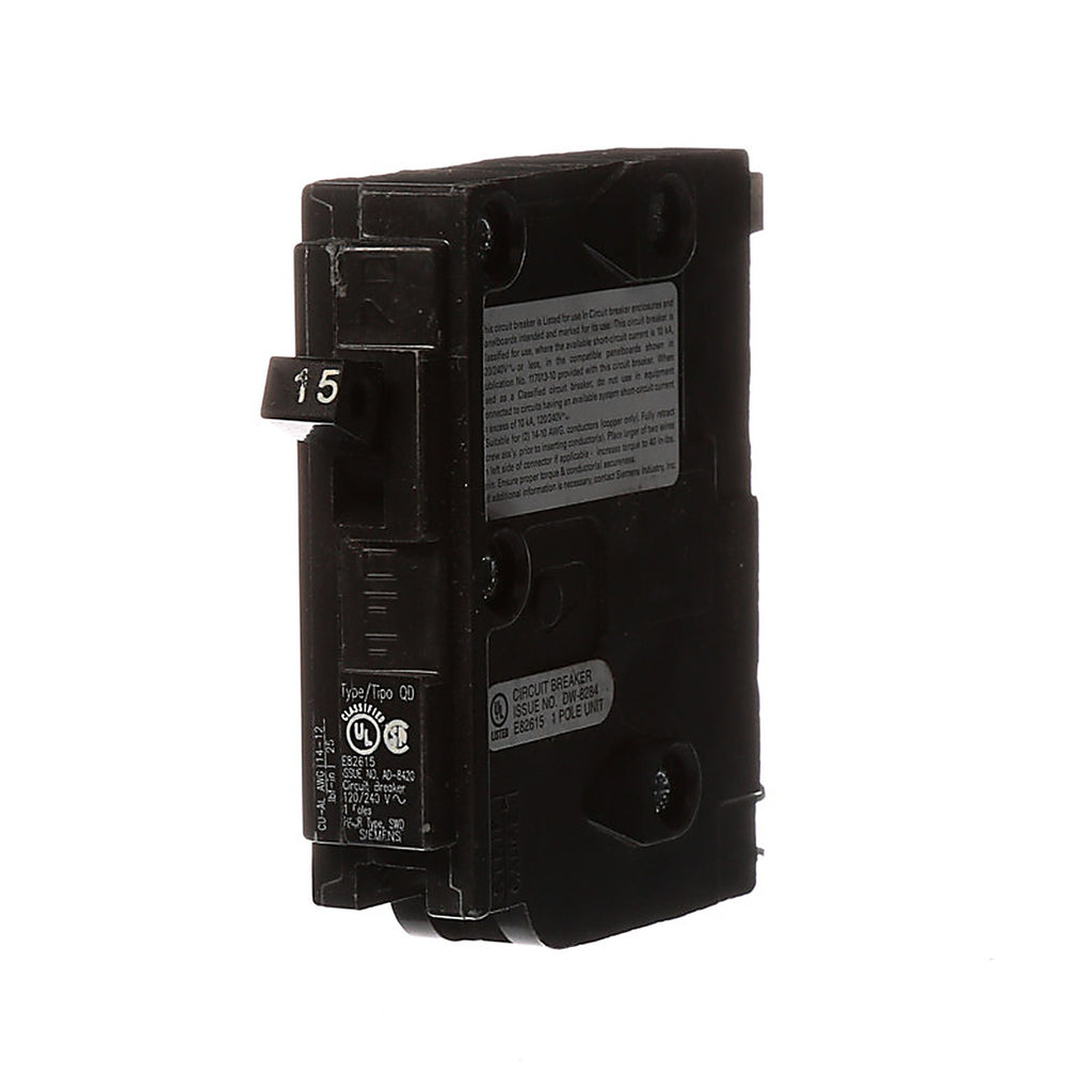 Siemens D115 15 amps Single Pole Circuit Breaker