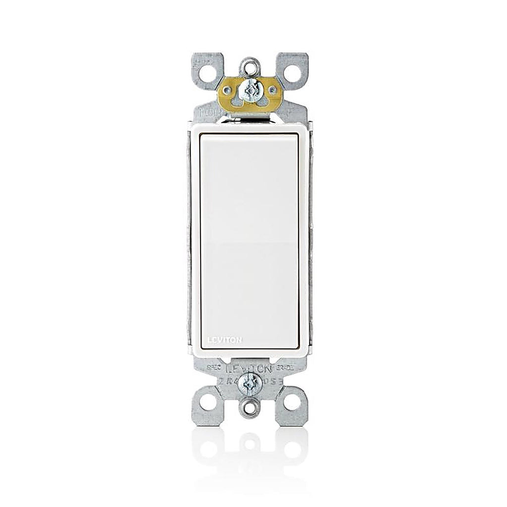 Leviton 05601-2AW Decora 15 amps Single Pole Antimicrobial Treated Rocker AC Quiet Switch White 1/Pack