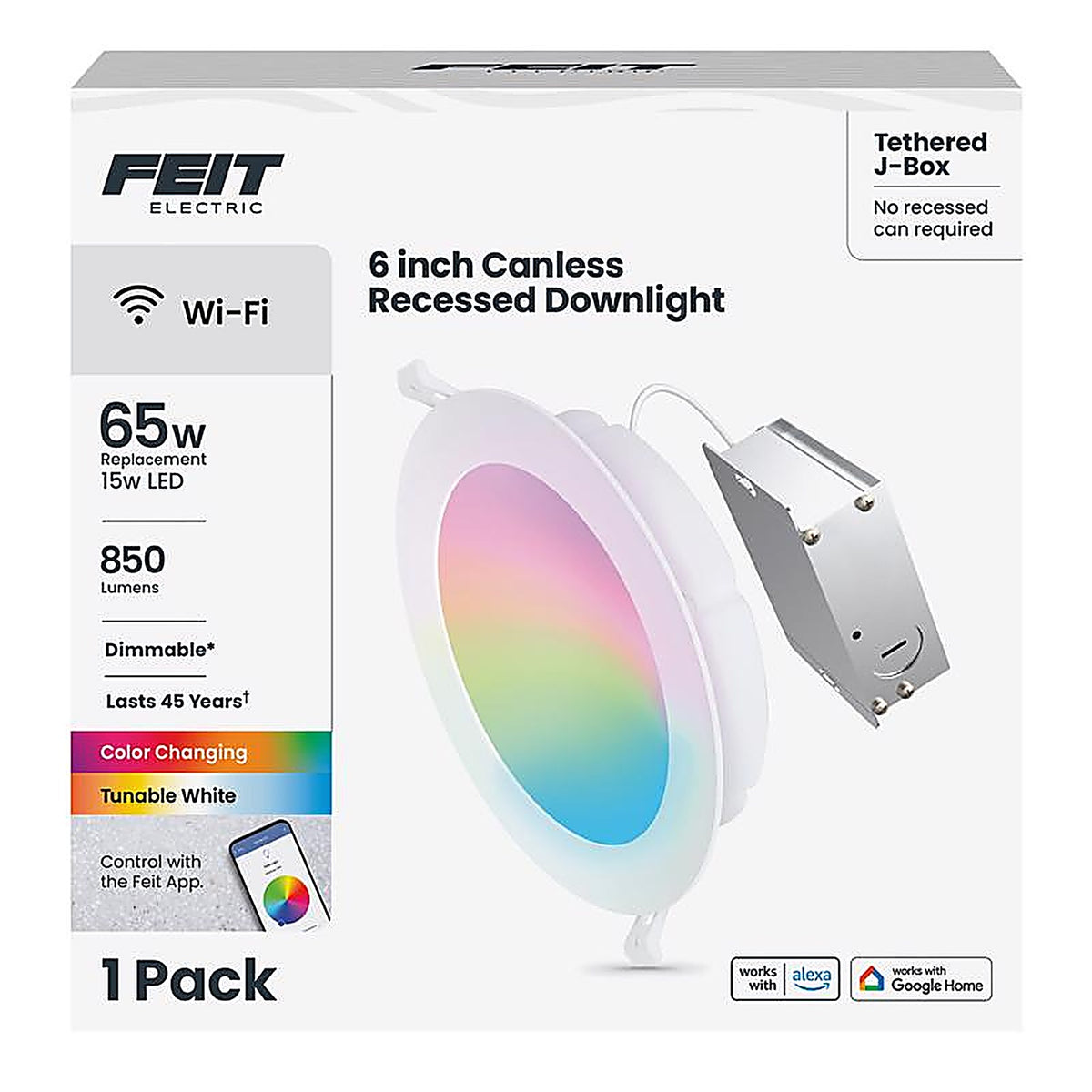 Feit Electric LEDR6XTRGBWCAAG White Aluminum LED Recessed Downlight 15 W