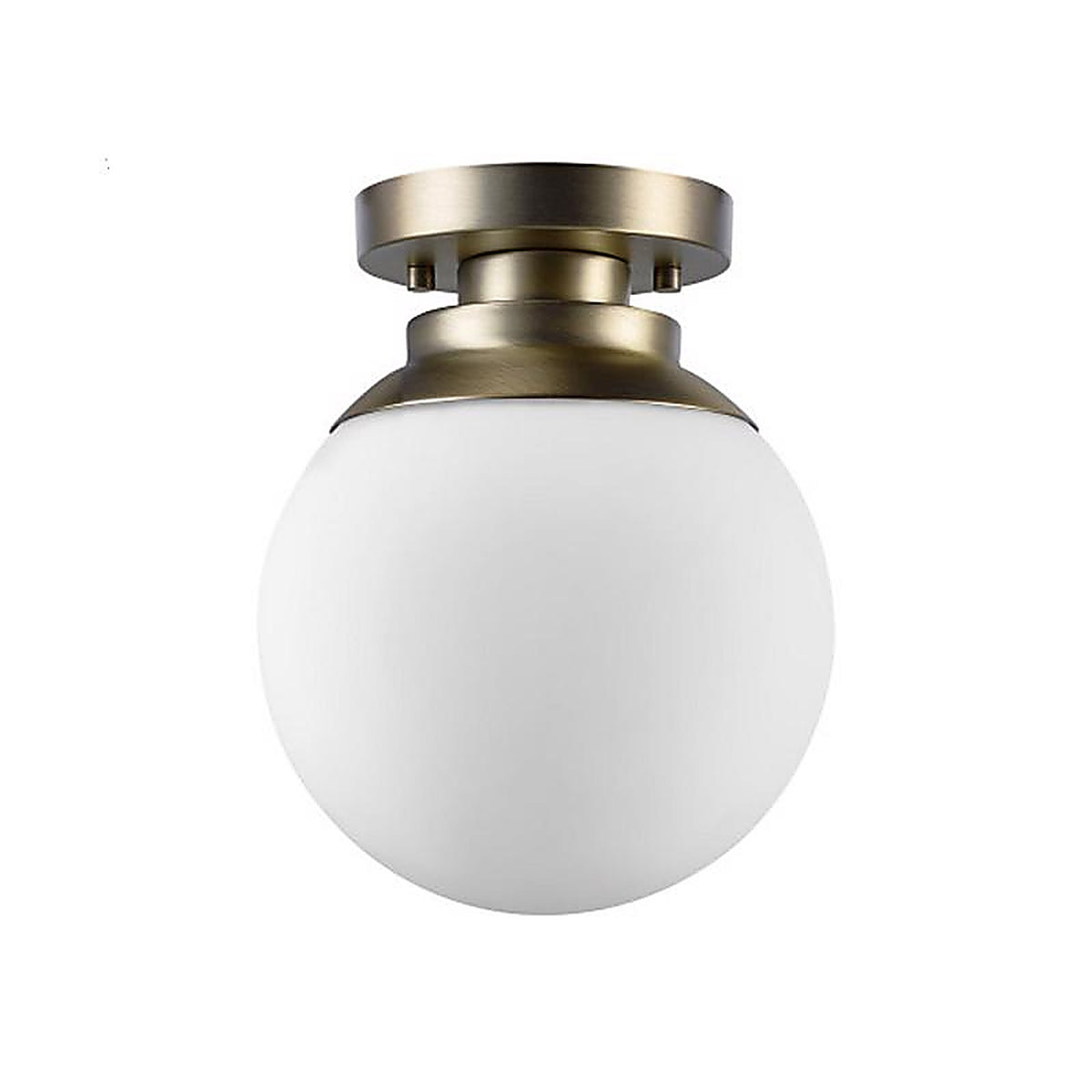 Globe Electric 65792 Portland 9.91 in. H X 8 in. W X 8 in. L Brass White Ceiling Light