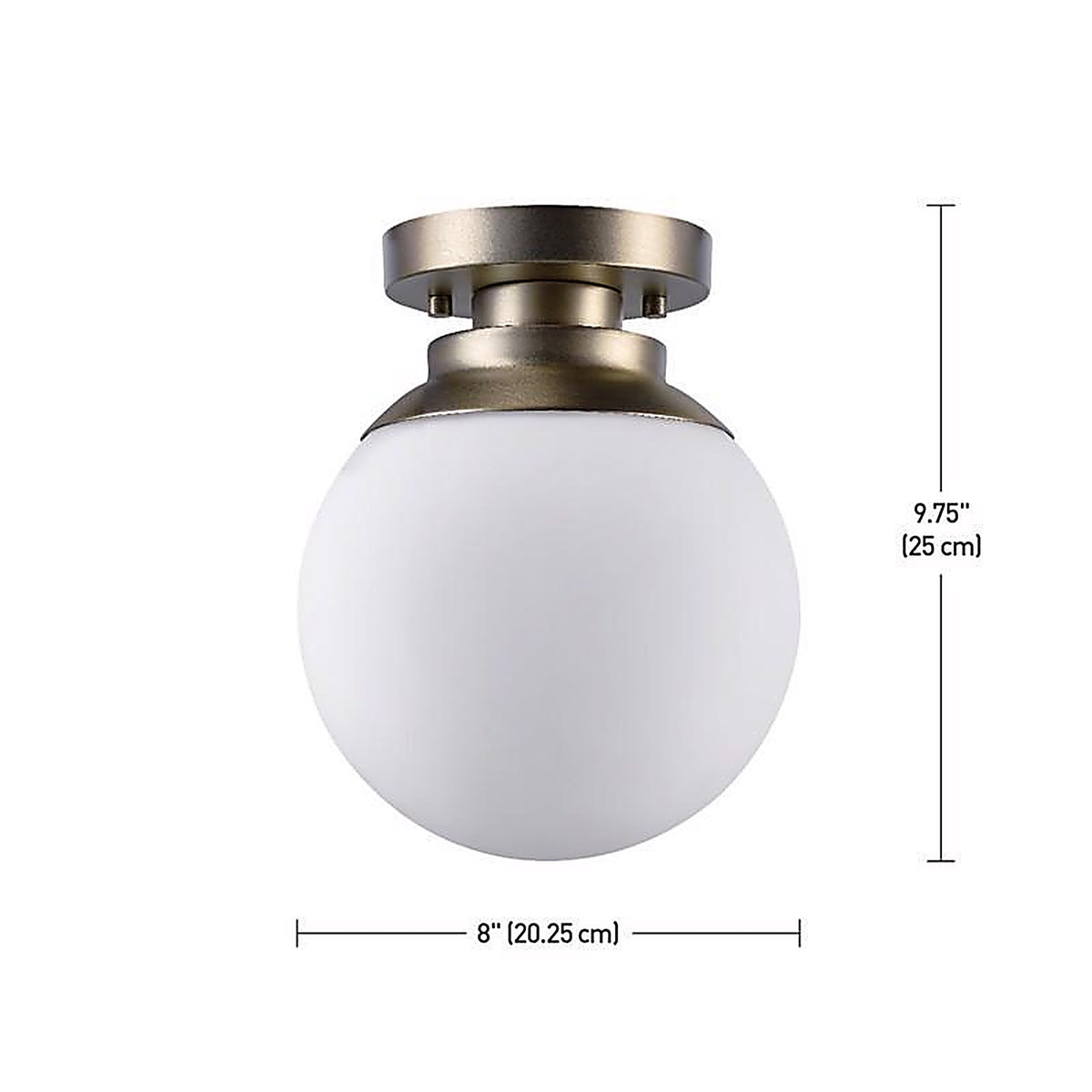 Globe Electric 65792 Portland 9.91 in. H X 8 in. W X 8 in. L Brass White Ceiling Light