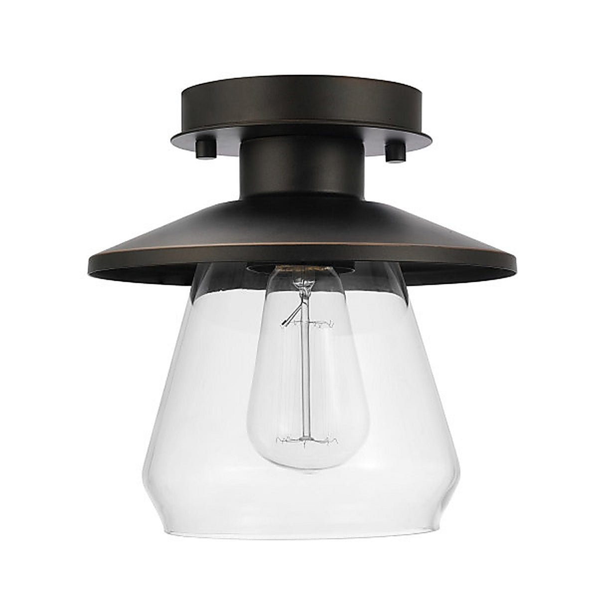 Globe Electric 64846 Nate 8.14 in. H X 8 in. W X 8 in. L Oil Rubbed Bronze Ceiling Light