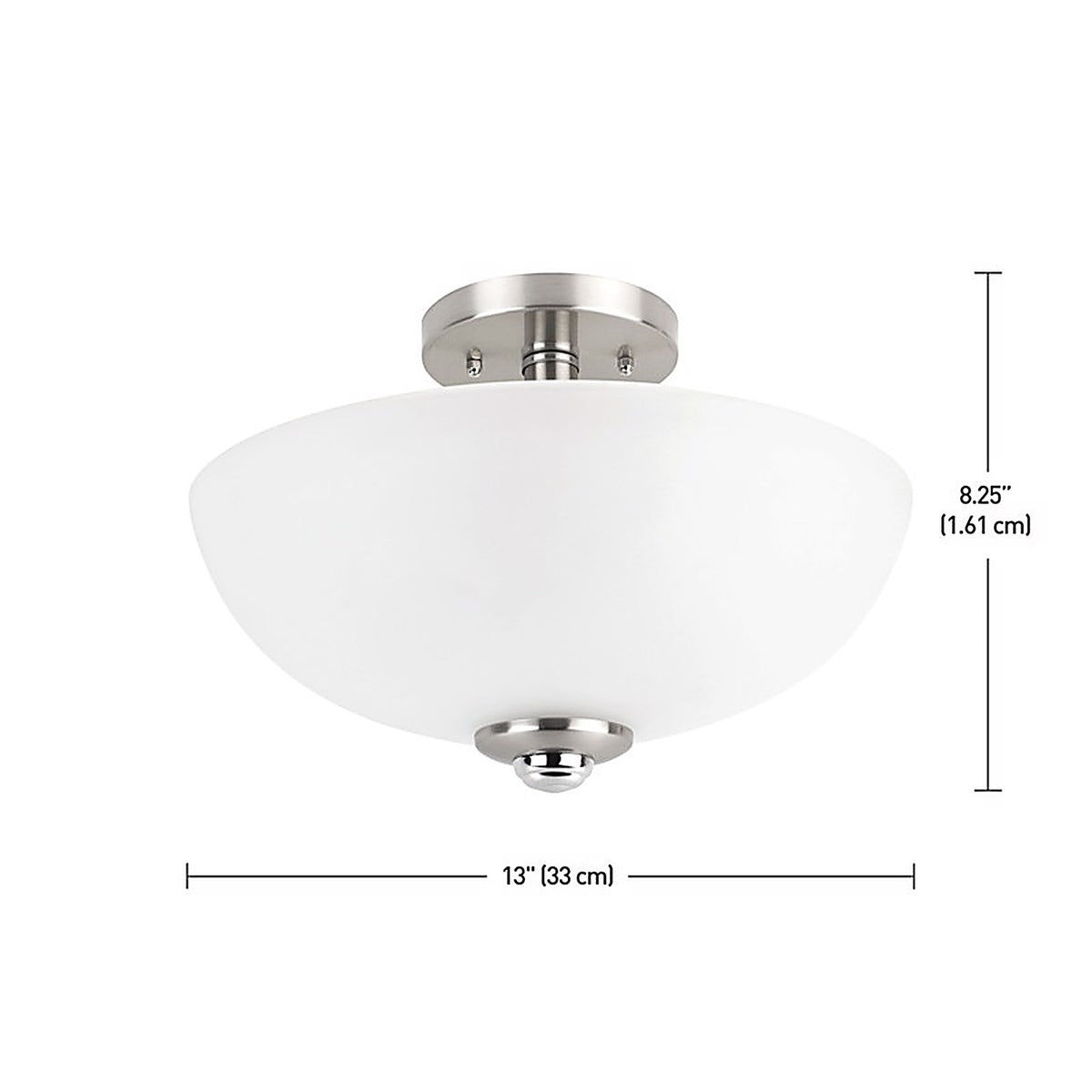 Globe Electric 63357 Hudson 8.25 in. H X 13 in. W X 13 in. L Brushed Nickel Ceiling Light