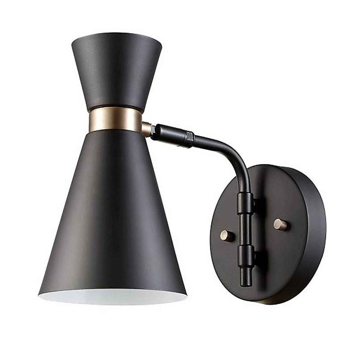 Globe Electric 65855 Belmont 1-Light Satin Black Hourglass Wall Sconce