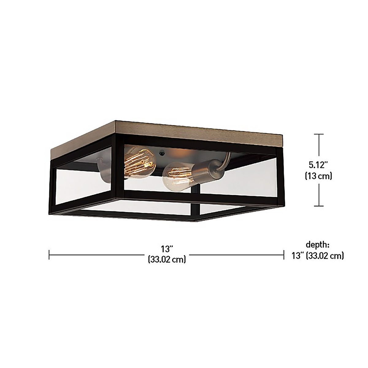 Globe Electric 65919 Verona 5.12 in. H X 13 in. W X 13 in. L Dark Bronze Ceiling Light