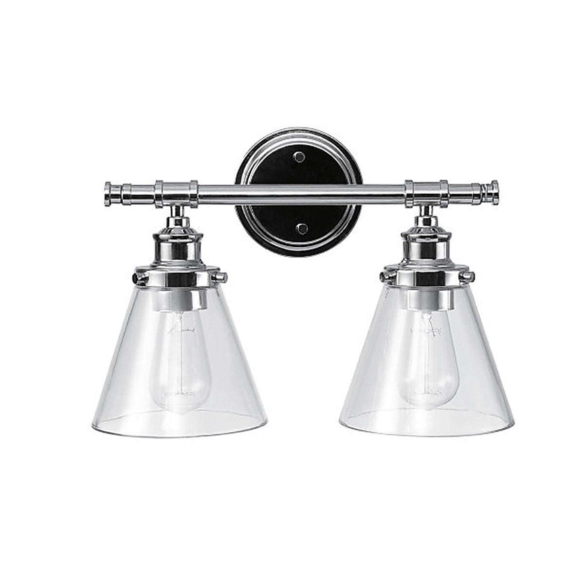 Globe Electric 51412 Parker Chrome 2 lights Incandescent Vanity Light Wall Mount