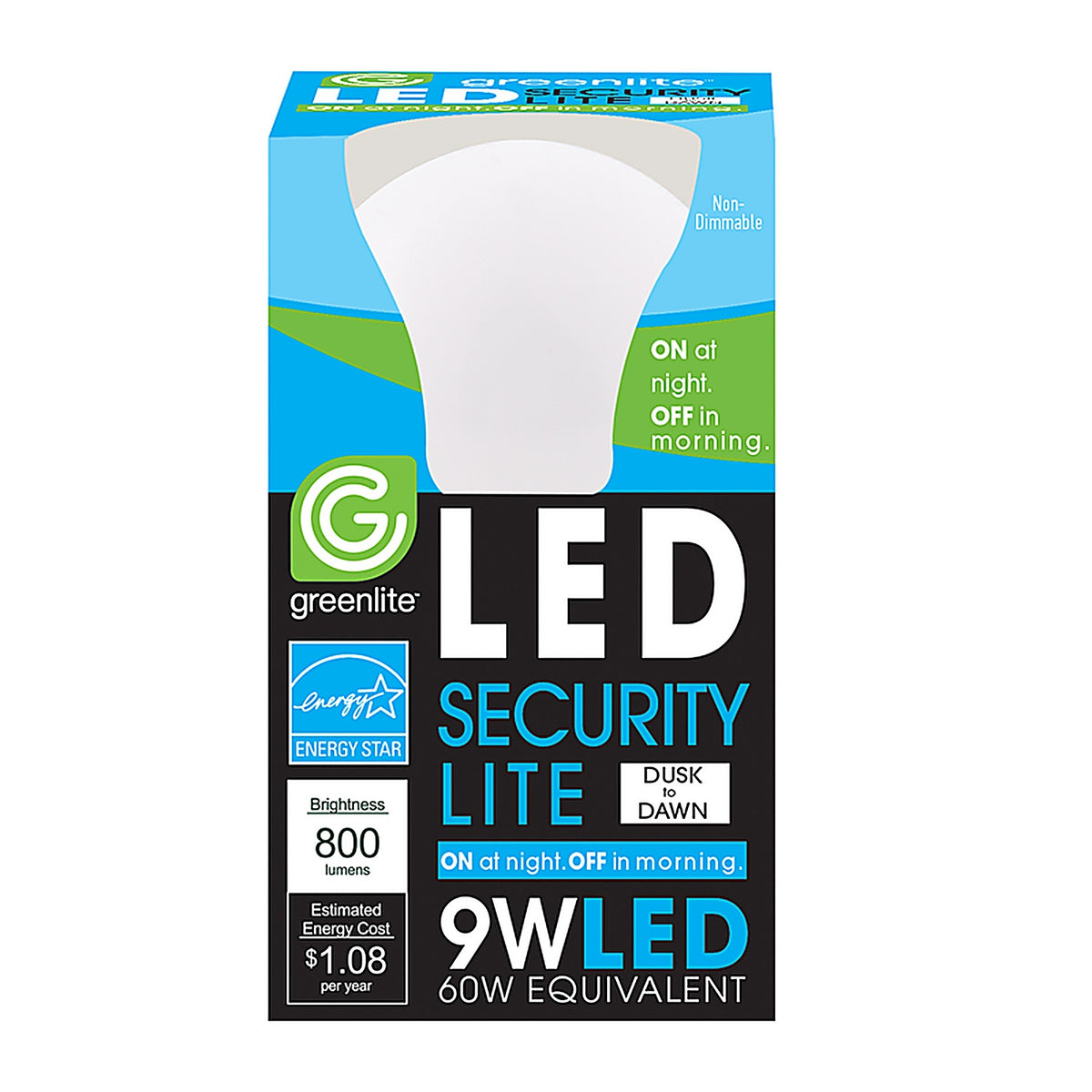 Greenlite - 9W/LED/OMNI/DD - A19 E26 (Medium) LED Dusk to Dawn Bulb Bright White 60 Watt Equivalence 1 Pack