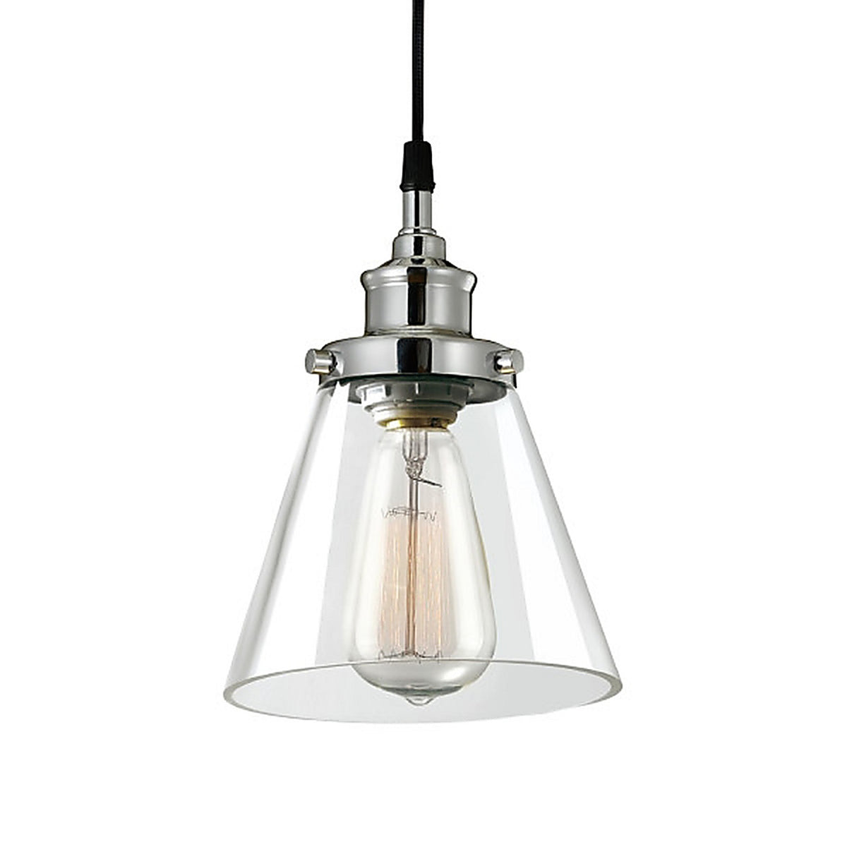 Globe Electric 60946 Parker Chrome Clear 1 lights Pendant Light