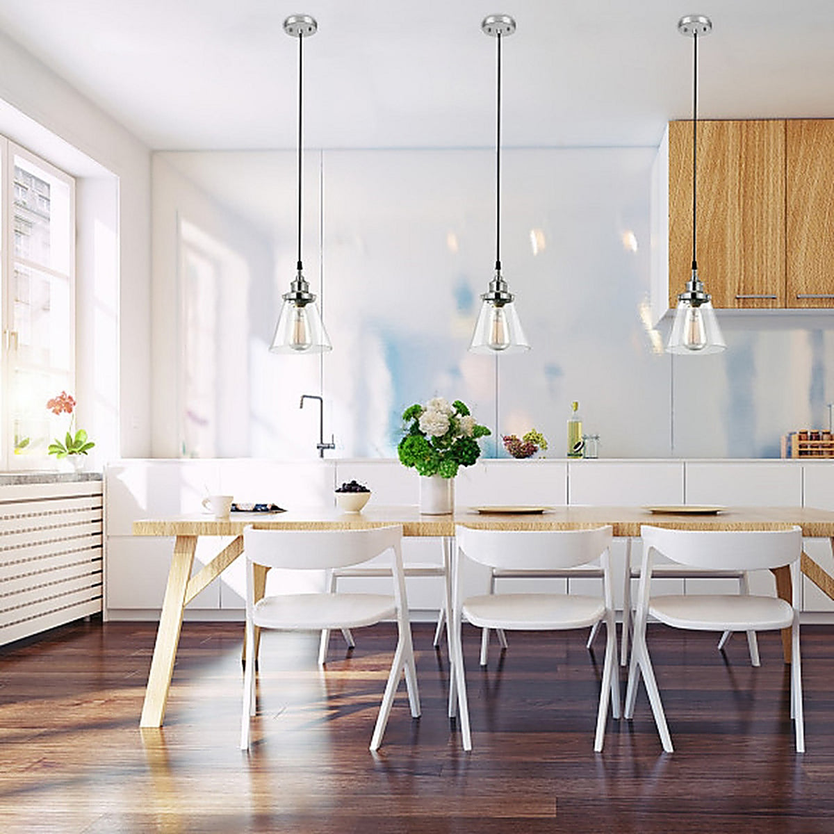 Globe Electric 60946 Parker Chrome Clear 1 lights Pendant Light