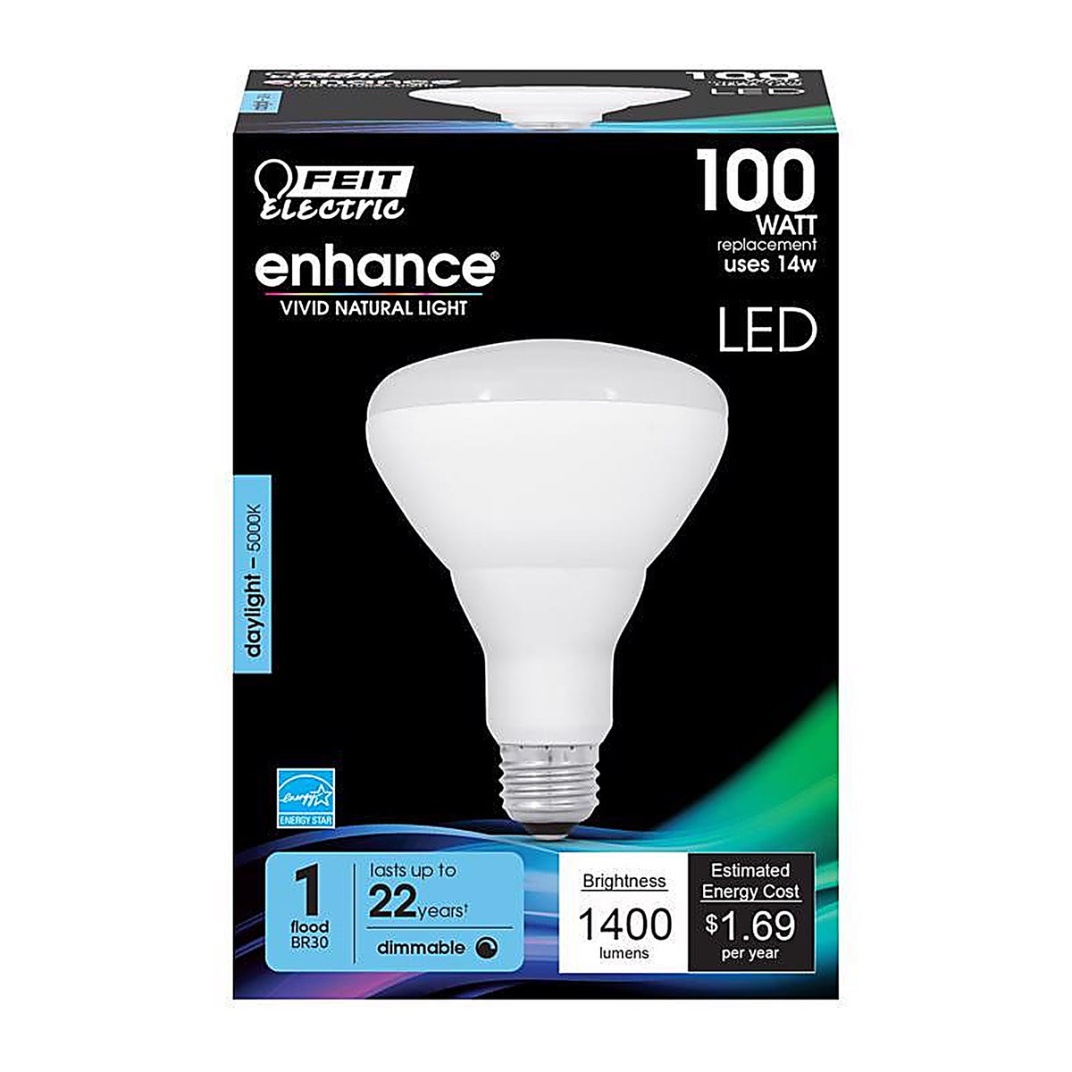 Feit Electric BR30DM1400950CA BR30 E26 (Medium) LED Bulb Daylight 100 Watt Equivalence 1 pk