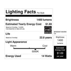 Feit Electric BR30DM1400950CA BR30 E26 (Medium) LED Bulb Daylight 100 Watt Equivalence 1 pk