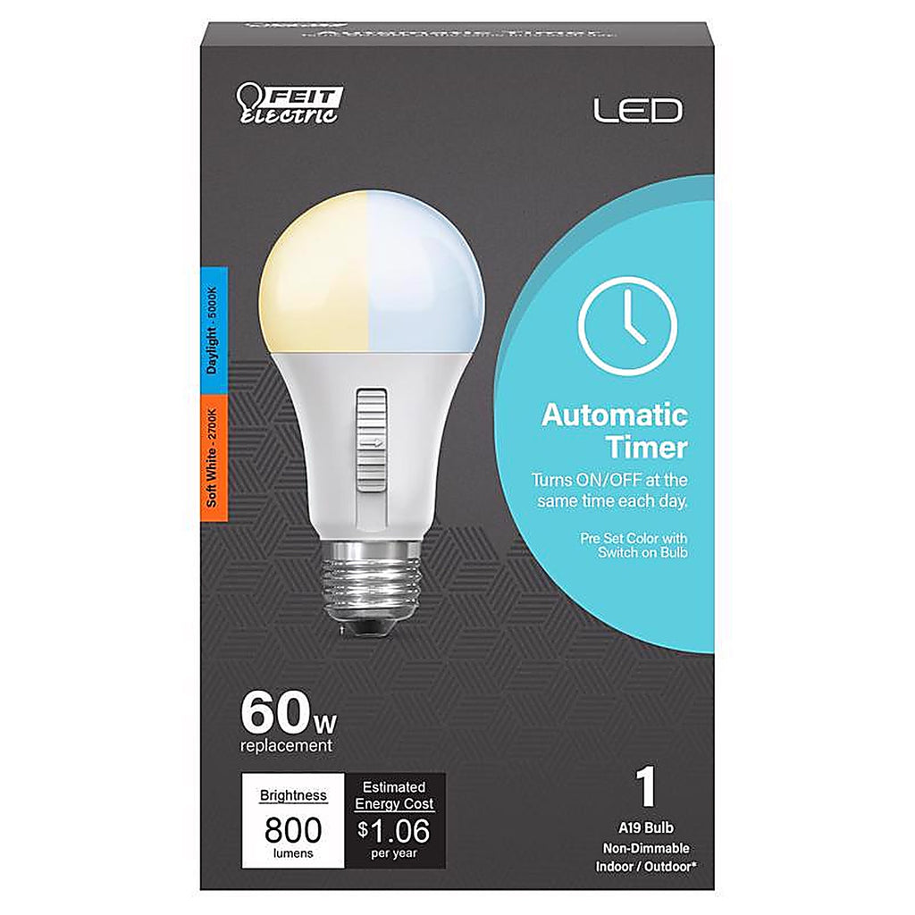 Feit Electric OM602CCTCATIMER Intellibulb A19 E26 (Medium) LED Bulb Soft White 60 Watt Equivalence 1 pk
