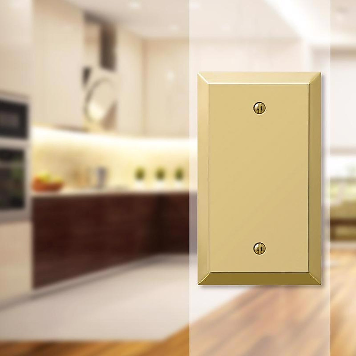 Amerelle - 163BBR - Century Polished Brass 1 Gang Stamped Steel Blank Wall Plate 1 Pack
