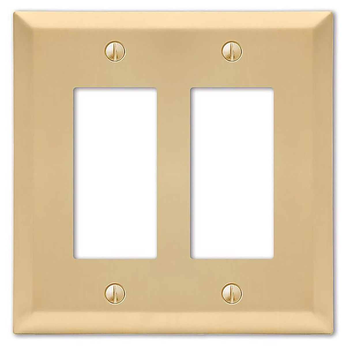 Amerelle 163RRSB Century Satin Brass Beige 2 gang Stamped Steel Rocker Wall Plate 1/Pack