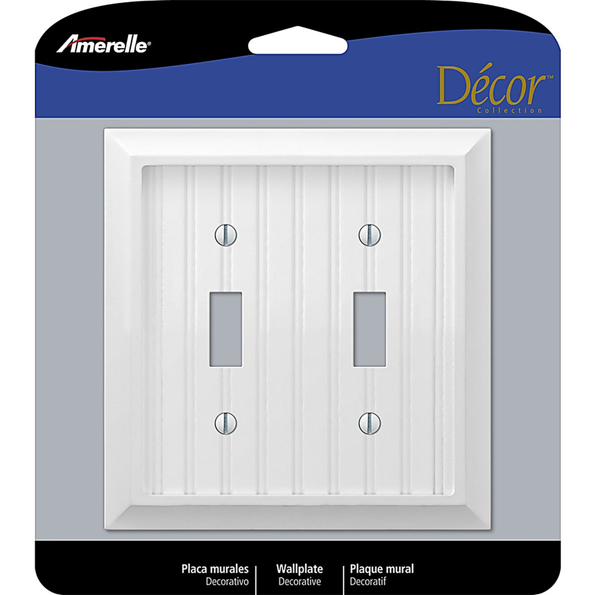 Amerelle 279TTW Cottage White 2 gang Wood Toggle Wall Plate 1 pk