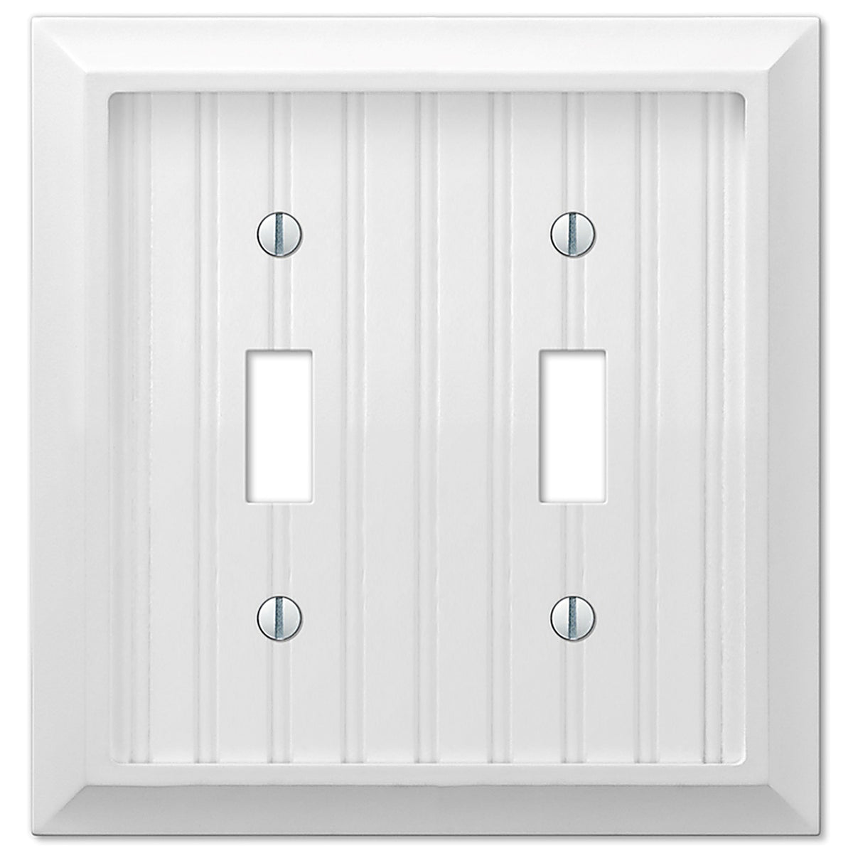 Amerelle 279TTW Cottage White 2 gang Wood Toggle Wall Plate 1 pk