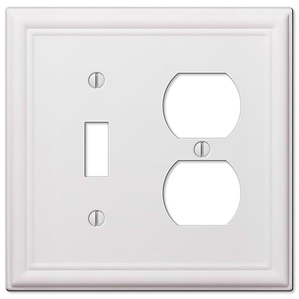 Amerelle 149TDW Chelsea White 2 gang Stamped Steel Duplex/Toggle Wall Plate 1/Pack