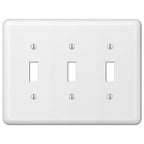 Amerelle 935TTTW Devon White 3 gang Stamped Steel Toggle Wall Plate 1/Pack
