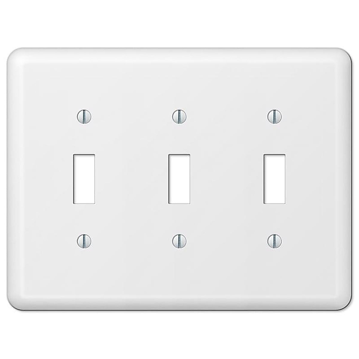 Amerelle 935TTTW Devon White 3 gang Stamped Steel Toggle Wall Plate 1/Pack