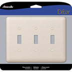 Amerelle - 935TTTAL - Devon Light Almond 3 Gang Stamped Steel Toggle Wall Plate 1 Pack