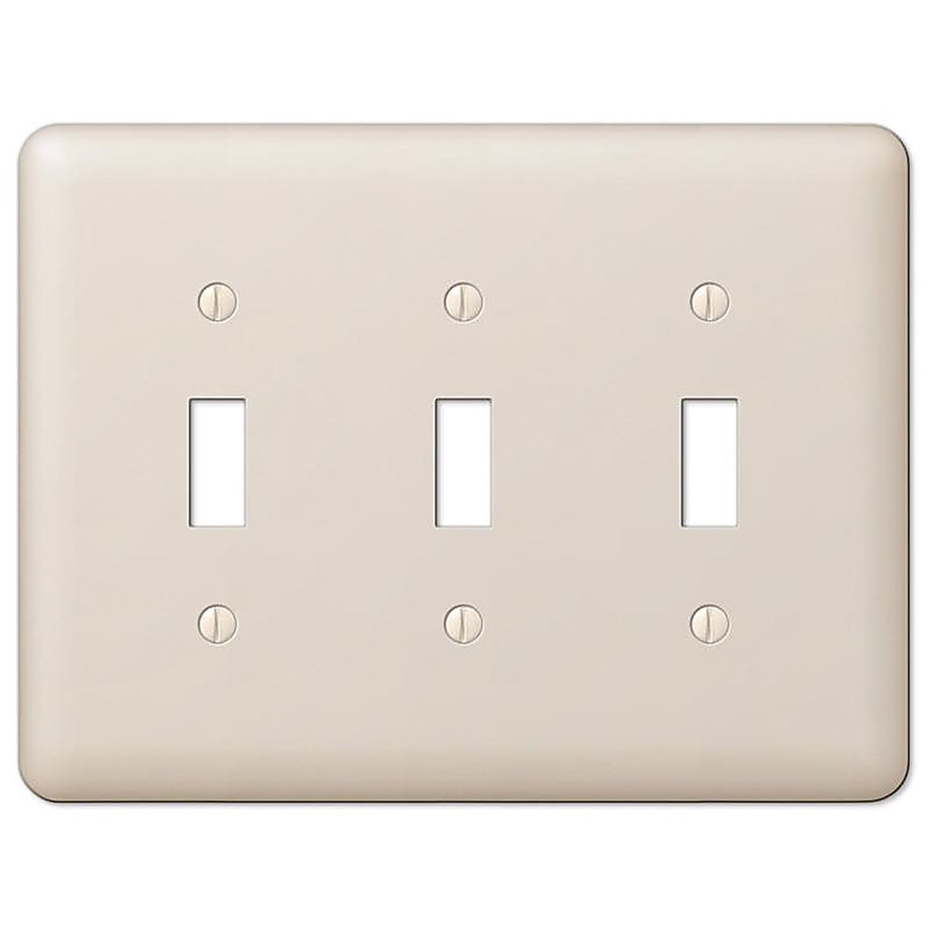 Amerelle - 935TTTAL - Devon Light Almond 3 Gang Stamped Steel Toggle Wall Plate 1 Pack