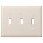 Amerelle - 935TTTAL - Devon Light Almond 3 Gang Stamped Steel Toggle Wall Plate 1 Pack