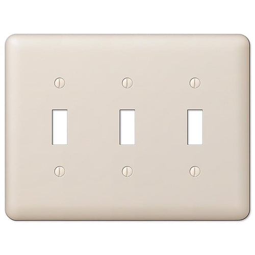 Amerelle - 935TTTAL - Devon Light Almond 3 Gang Stamped Steel Toggle Wall Plate 1 Pack