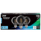 Feit Electric G25100950CAFIL3 G25 E26 (Medium) Filament LED Bulb Daylight 100 W 3 pk