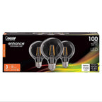 Feit Electric G25100927CAFIL3 G25 E26 (Medium) Filament LED Bulb Soft White 100 W 3 pk