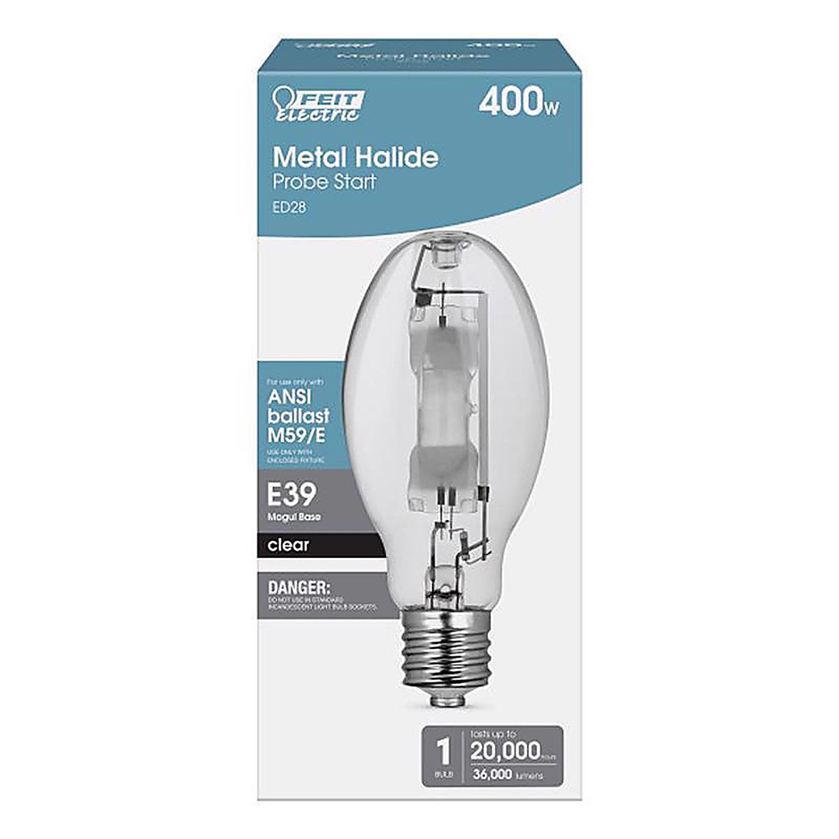 Feit - MH400UED28HDRP - 400 W Ed28 Hid Bulb 36000 LM Bright White Metal Halide 1 Pack