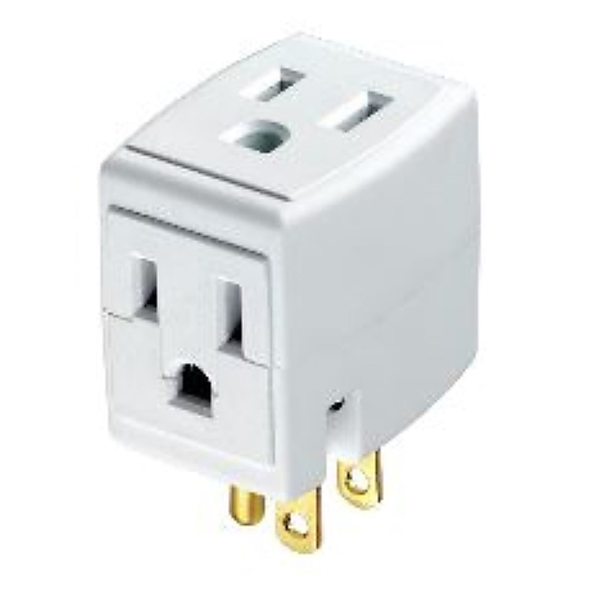 Leviton - 00692-00W - Grounded 3 Outlets Cube Tap 1 Pack